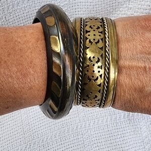 Vintage brass‎ bangle set